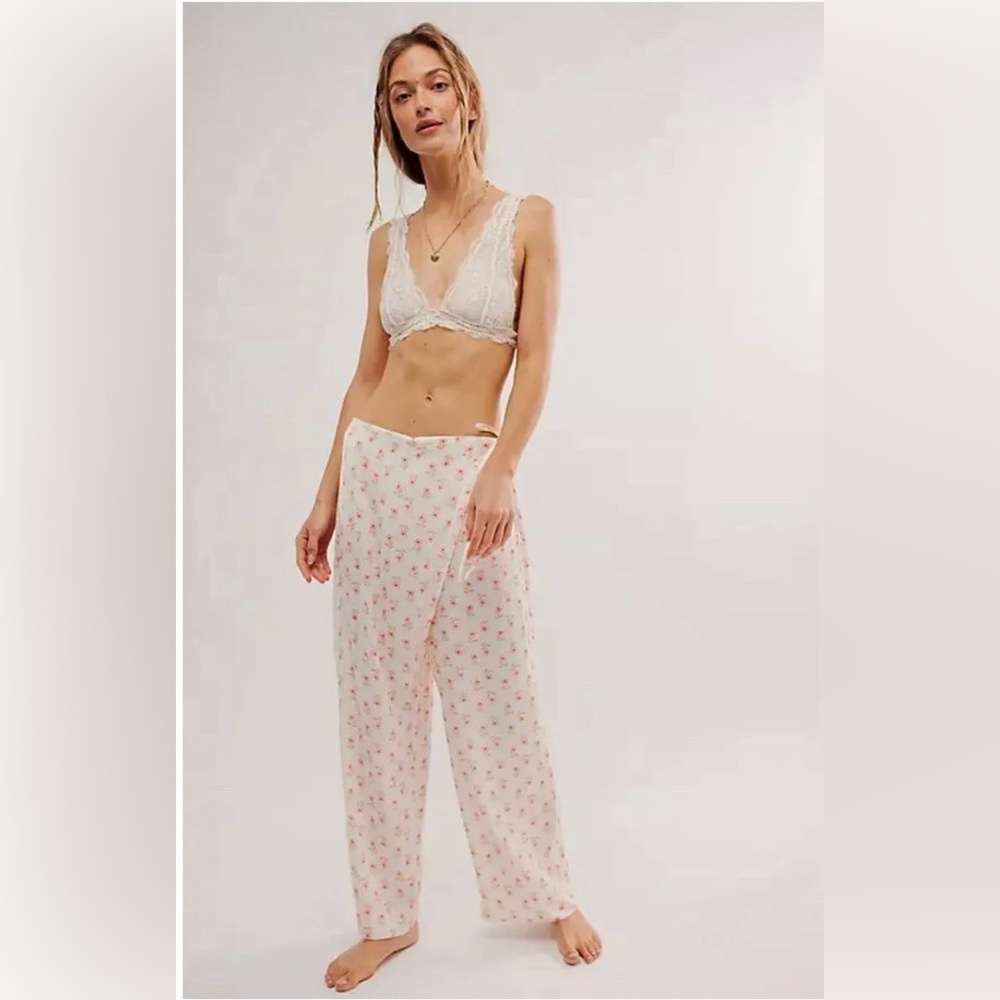Free People Intimately First Choice Lounge Pant Comfy Wrap-Front Floral.Nwot